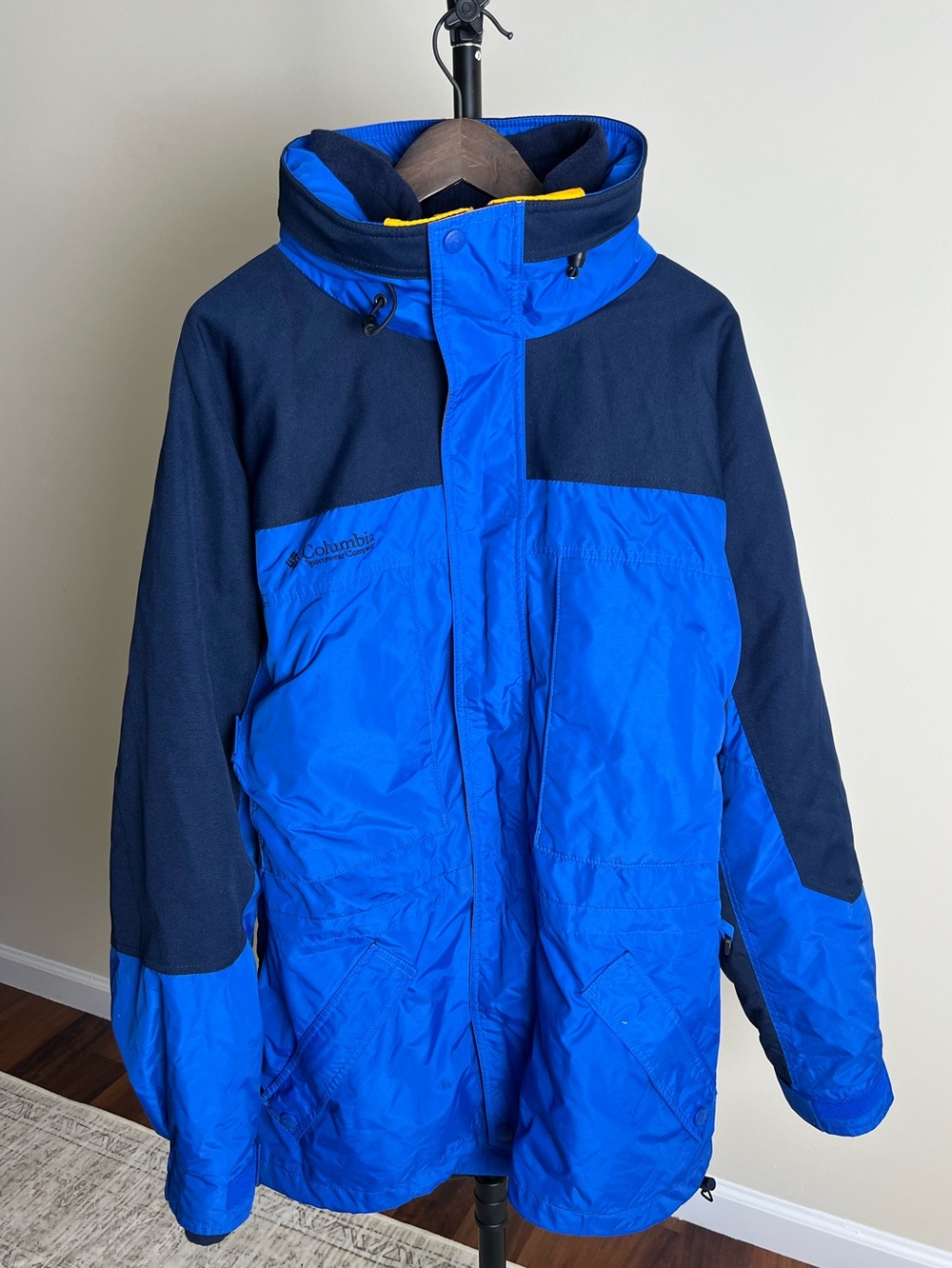 Vintage Columbia West Ridge Ski Jacket Men’s XL Blue Yellow 90s Colorblock